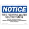 Signmission OSHA, Fire Fighting Water Shutoff Valve Do Not, 10in X 7in Rigid Plastic, 7" W, 10" L, Landscape OS-NS-P-710-L-12611 - alternate 1